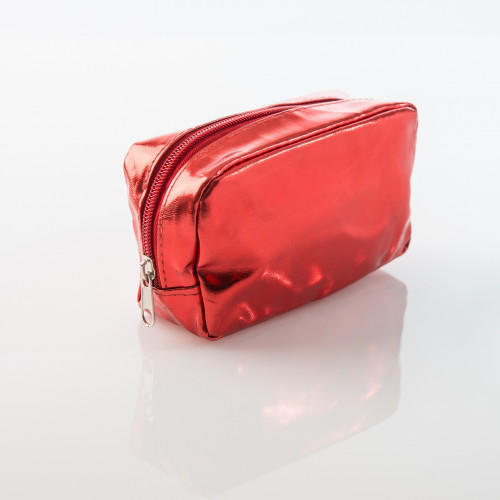 Precious Metal Cosmetic Bag - Red  5.5" L x 2" W x 3" H - $6.00
